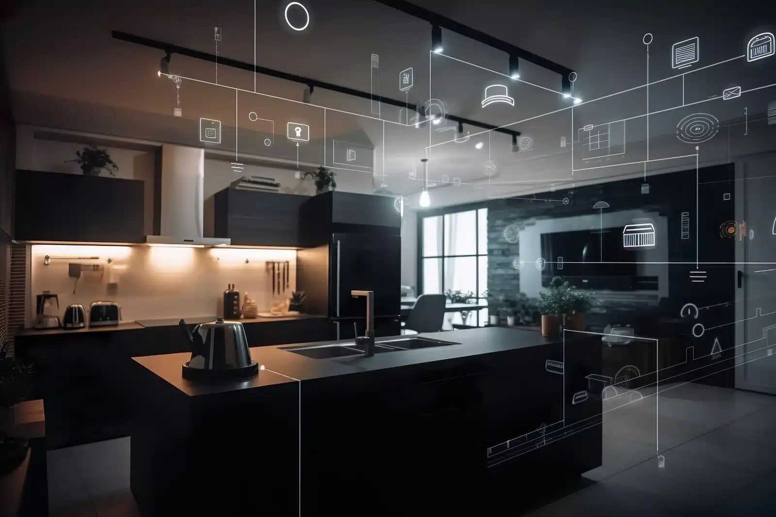 Modern smart home management system using augmented reality smart building the smart home is isolated background generate ...