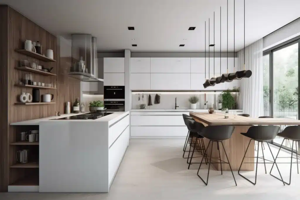 White modern kitchen window house luxury generate ai white modern kitchen window generate ai 1766998690727