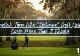 Golfer walking on championship golf course fairway lined with ancient cypress trees and Spanish moss at English Turn New Orleans community